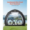 image:imageVEVOR Bike Tent 4 to 5 Bikes Outdoor Spacious Bike Storage Tent with Ventilated Window Waterproof EasytoInstall Bike Tent with High Strength Fiberglass amp Dual Zippers Fit for BicycleBlack Curved top  XXXL for 56 Bikes w 2 Doors