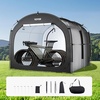 image:imageVEVOR Bike Tent 4 to 5 Bikes Outdoor Spacious Bike Storage Tent with Ventilated Window Waterproof EasytoInstall Bike Tent with High Strength Fiberglass amp Dual Zippers Fit for BicycleBlack Cabinshaped  XXL for 45 Bikes