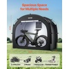 image:imageVEVOR Bike Tent 4 to 5 Bikes Outdoor Spacious Bike Storage Tent with Ventilated Window Waterproof EasytoInstall Bike Tent with High Strength Fiberglass amp Dual Zippers Fit for BicycleBlack Cabinshaped  XXXL for 56 Bikes w 2 Doors