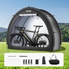 image:imageVEVOR Bike Tent 4 to 5 Bikes Outdoor Spacious Bike Storage Tent with Ventilated Window Waterproof EasytoInstall Bike Tent with High Strength Fiberglass amp Dual Zippers Fit for BicycleBlack Curved top  XXXL for 56 Bikes w 2 Doors