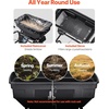 image:imageVEVOR Broadcast Spreader 50LBS Capacity Drop Spreader with Hopper Grate 18 in Spreading Width amp 30 Settings 10 in All Terrain Tires Garden amp Lawn Spreaders for Seed FertilizerWhite Hubs  Black Components