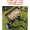 image:imageVEVOR Broadcast Spreader 50LBS Capacity Drop Spreader with Hopper Grate 18 in Spreading Width amp 30 Settings 10 in All Terrain Tires Garden amp Lawn Spreaders for Seed FertilizerWhite Hubs  Black Components