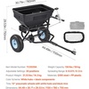 image:imageVEVOR Broadcast Spreader 50LBS Capacity Drop Spreader with Hopper Grate 18 in Spreading Width amp 30 Settings 10 in All Terrain Tires Garden amp Lawn Spreaders for Seed FertilizerWhite Hubs  Black Components
