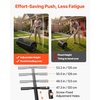 image:imageVEVOR Compost Spreader 165 Wide Peat Moss Spreader with T Shaped Handle 3 Heights Adjustable PowderCoated Steel Garden Peat Moss Roller Heavy Duty Grass Seed Roller for Planting Seeding Black44in