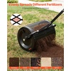 image:imageVEVOR Compost Spreader 165 Wide Peat Moss Spreader with T Shaped Handle 3 Heights Adjustable PowderCoated Steel Garden Peat Moss Roller Heavy Duty Grass Seed Roller for Planting Seeding Black165in