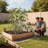 image:imageVEVOR Cucumber Trellis 46 High Foldable AFrame Garden Trellises for Raised Bed 4 Panels Metal Rustproof Outdoor Climbing Plant Support with 2 Plant Bags for Vine Peas Beans Tomato Flowers46 x 34