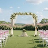 image:imageVEVOR Garden Arbor 945 H x 985 W x 158 D in Metal Archway Sturdy Outdoor Trellis Arch with Stakes Easy to Assemble Pergola Arbor for Plant Climbing Yard Lawn Wedding Party DecorationBlack