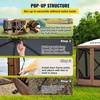 image:imageVEVOR Gazebo Screen Tent 12 x 12 ft 6 Sided Popup Camping Canopy Shelter Tent with Mesh Windows Portable Carry Bag Ground Stakes Large Shade Tents for Outdoor Camping Lawn and Backyard