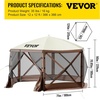 image:imageVEVOR Gazebo Screen Tent 12 x 12 ft 6 Sided Popup Camping Canopy Shelter Tent with Mesh Windows Portable Carry Bag Ground Stakes Large Shade Tents for Outdoor Camping Lawn and Backyard