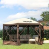 image:imageVEVOR Gazebo Screen Tent 12 x 12 ft 6 Sided Popup Camping Canopy Shelter Tent with Mesh Windows Portable Carry Bag Ground Stakes Large Shade Tents for Outdoor Camping Lawn and Backyard