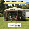 image:imageVEVOR Gazebo Screen Tent 12 x 12 ft 6 Sided Popup Camping Canopy Shelter Tent with Mesh Windows Portable Carry Bag Ground Stakes Large Shade Tents for Outdoor Camping Lawn and Backyard