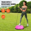 image:imageVEVOR Half Exercise Ball Trainer 2326 inch Balance Ball Trainer 1500lbs Capacity Stability Ball Yoga Ball with Resistance Bands amp Foot Pump Strength Fitness Ball for Home Gym Full Body Workout23 Ripple Pink