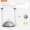 image:imageVEVOR Half Exercise Ball Trainer 2326 inch Balance Ball Trainer 1500lbs Capacity Stability Ball Yoga Ball with Resistance Bands amp Foot Pump Strength Fitness Ball for Home Gym Full Body Workout23 Ripple Gray