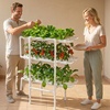 image:imageVEVOR Hydroponics Growing System Kit 1Tier 36 Sites UPVC Pipe Hydroponic Grow Kit with Timed Irrigation Sun amp Light Blocking Pipes Indoor Home Garden Vegetable Planting Grow Kits for Fruit HerbWhite  Standard Version