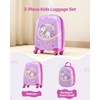 image:imageVEVOR Kids Luggage Set 2 Piece 18 Inch Hardside Rolling Wheels Suitcase with HardShell Backpack Dinosaur Kids Carry on Luggage Set Holiday Birthday Gift for Girls amp Boys Airline ApprovedUnicorn