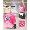 image:imageVEVOR Kids Luggage Set 2 Piece 18 Inch Hardside Rolling Wheels Suitcase with HardShell Backpack Dinosaur Kids Carry on Luggage Set Holiday Birthday Gift for Girls amp Boys Airline ApprovedOwl