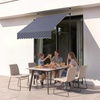 image:imageVEVOR Manual Retractable Awning 157 Outdoor Retractable Patio Awning Sunshade Shelter Height Adjustable Patio Door Window Canopy with Manual Crank Handle for Backyard Garden Balcony Dark GrayDark Gray
