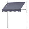 image:imageVEVOR Manual Retractable Awning 157 Outdoor Retractable Patio Awning Sunshade Shelter Height Adjustable Patio Door Window Canopy with Manual Crank Handle for Backyard Garden Balcony Dark GrayDark Gray