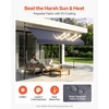 image:imageVEVOR Manual Retractable Awning 157 Outdoor Retractable Patio Awning Sunshade Shelter Height Adjustable Patio Door Window Canopy with Manual Crank Handle for Backyard Garden Balcony Dark GrayDark Gray