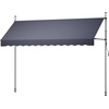 image:imageVEVOR Manual Retractable Awning 157 Outdoor Retractable Patio Awning Sunshade Shelter Height Adjustable Patio Door Window Canopy with Manual Crank Handle for Backyard Garden Balcony Dark GrayDark Gray