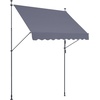 image:imageVEVOR Manual Retractable Awning 157 Outdoor Retractable Patio Awning Sunshade Shelter Height Adjustable Patio Door Window Canopy with Manual Crank Handle for Backyard Garden Balcony Dark GrayDark Gray