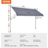 image:imageVEVOR Manual Retractable Awning 157 Outdoor Retractable Patio Awning Sunshade Shelter Height Adjustable Patio Door Window Canopy with Manual Crank Handle for Backyard Garden Balcony Dark GrayDark Gray