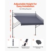 image:imageVEVOR Manual Retractable Awning 157 Outdoor Retractable Patio Awning Sunshade Shelter Height Adjustable Patio Door Window Canopy with Manual Crank Handle for Backyard Garden Balcony Dark GrayDark Gray