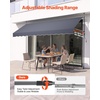 image:imageVEVOR Manual Retractable Awning 157 Outdoor Retractable Patio Awning Sunshade Shelter Height Adjustable Patio Door Window Canopy with Manual Crank Handle for Backyard Garden Balcony Dark GrayDark Gray