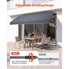 image:imageVEVOR Manual Retractable Awning 157 Outdoor Retractable Patio Awning Sunshade Shelter Height Adjustable Patio Door Window Canopy with Manual Crank Handle for Backyard Garden Balcony Dark GrayDark Gray