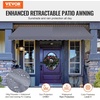 image:imageVEVOR Manual Retractable Awning 157 Outdoor Retractable Patio Awning Sunshade Shelter Height Adjustable Patio Door Window Canopy with Manual Crank Handle for Backyard Garden Balcony Dark GrayDark Gray