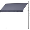 image:imageVEVOR Manual Retractable Awning 157 Outdoor Retractable Patio Awning Sunshade Shelter Height Adjustable Patio Door Window Canopy with Manual Crank Handle for Backyard Garden Balcony Dark GrayDark Gray