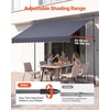 image:imageVEVOR Manual Retractable Awning 157 Outdoor Retractable Patio Awning Sunshade Shelter Height Adjustable Patio Door Window Canopy with Manual Crank Handle for Backyard Garden Balcony Dark GrayDark Gray