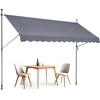 image:imageVEVOR Manual Retractable Awning 157 Outdoor Retractable Patio Awning Sunshade Shelter Height Adjustable Patio Door Window Canopy with Manual Crank Handle for Backyard Garden Balcony Dark GrayDark Gray