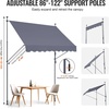 image:imageVEVOR Manual Retractable Awning 157 Outdoor Retractable Patio Awning Sunshade Shelter Height Adjustable Patio Door Window Canopy with Manual Crank Handle for Backyard Garden Balcony Dark GrayDark Gray