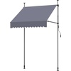 image:imageVEVOR Manual Retractable Awning 157 Outdoor Retractable Patio Awning Sunshade Shelter Height Adjustable Patio Door Window Canopy with Manual Crank Handle for Backyard Garden Balcony Dark GrayDark Gray