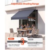 image:imageVEVOR Manual Retractable Awning 157 Outdoor Retractable Patio Awning Sunshade Shelter Height Adjustable Patio Door Window Canopy with Manual Crank Handle for Backyard Garden Balcony Dark GrayDark Gray