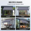 image:imageVEVOR Manual Retractable Awning 157 Outdoor Retractable Patio Awning Sunshade Shelter Height Adjustable Patio Door Window Canopy with Manual Crank Handle for Backyard Garden Balcony Dark GrayDark Gray