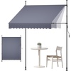 image:imageVEVOR Manual Retractable Awning 157 Outdoor Retractable Patio Awning Sunshade Shelter Height Adjustable Patio Door Window Canopy with Manual Crank Handle for Backyard Garden Balcony Dark GrayDark Gray