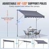 image:imageVEVOR Manual Retractable Awning 157 Outdoor Retractable Patio Awning Sunshade Shelter Height Adjustable Patio Door Window Canopy with Manual Crank Handle for Backyard Garden Balcony Dark GrayDark Gray