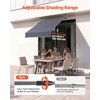 image:imageVEVOR Manual Retractable Awning 157 Outdoor Retractable Patio Awning Sunshade Shelter Height Adjustable Patio Door Window Canopy with Manual Crank Handle for Backyard Garden Balcony Dark GrayDark Gray