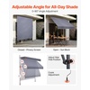 image:imageVEVOR Manual Retractable Awning 157 Outdoor Retractable Patio Awning Sunshade Shelter Height Adjustable Patio Door Window Canopy with Manual Crank Handle for Backyard Garden Balcony Dark GrayDark Gray