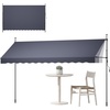 image:imageVEVOR Manual Retractable Awning 157 Outdoor Retractable Patio Awning Sunshade Shelter Height Adjustable Patio Door Window Canopy with Manual Crank Handle for Backyard Garden Balcony Dark GrayDark Gray