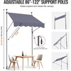 image:imageVEVOR Manual Retractable Awning 157 Outdoor Retractable Patio Awning Sunshade Shelter Height Adjustable Patio Door Window Canopy with Manual Crank Handle for Backyard Garden Balcony Dark GrayDark Gray