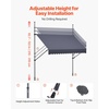 image:imageVEVOR Manual Retractable Awning 157 Outdoor Retractable Patio Awning Sunshade Shelter Height Adjustable Patio Door Window Canopy with Manual Crank Handle for Backyard Garden Balcony Dark GrayDark Gray