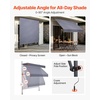 image:imageVEVOR Manual Retractable Awning 157 Outdoor Retractable Patio Awning Sunshade Shelter Height Adjustable Patio Door Window Canopy with Manual Crank Handle for Backyard Garden Balcony Dark GrayDark Gray