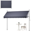 image:imageVEVOR Manual Retractable Awning 157 Outdoor Retractable Patio Awning Sunshade Shelter Height Adjustable Patio Door Window Canopy with Manual Crank Handle for Backyard Garden Balcony Dark GrayDark Gray