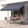 image:imageVEVOR Manual Retractable Awning 157 Outdoor Retractable Patio Awning Sunshade Shelter Height Adjustable Patio Door Window Canopy with Manual Crank Handle for Backyard Garden Balcony Dark GrayDark Gray