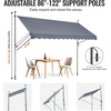 image:imageVEVOR Manual Retractable Awning 157 Outdoor Retractable Patio Awning Sunshade Shelter Height Adjustable Patio Door Window Canopy with Manual Crank Handle for Backyard Garden Balcony Dark GrayDark Gray