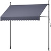 image:imageVEVOR Manual Retractable Awning 157 Outdoor Retractable Patio Awning Sunshade Shelter Height Adjustable Patio Door Window Canopy with Manual Crank Handle for Backyard Garden Balcony Dark GrayDark Gray