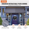 image:imageVEVOR Manual Retractable Awning 157 Outdoor Retractable Patio Awning Sunshade Shelter Height Adjustable Patio Door Window Canopy with Manual Crank Handle for Backyard Garden Balcony Dark GrayDark Gray